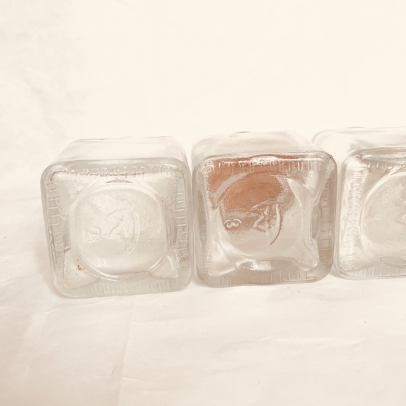 Set/Lot of 5 Pcs Vtg Apothecary / Spice Glass Jars With Stoppers - Picture 4 of 6